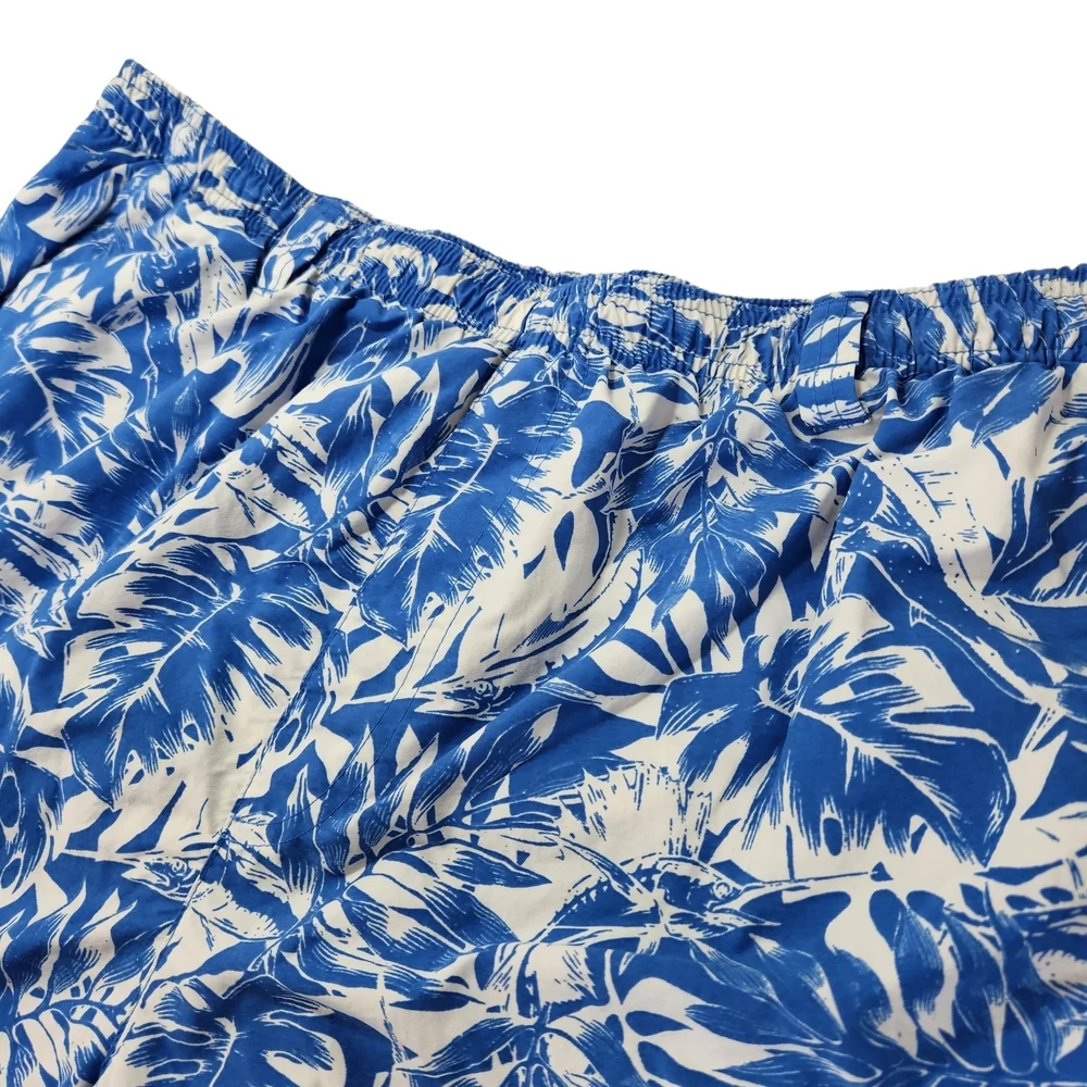 Columbia Sportswear Men’s XXL Blue Tropical Swim Trunks Mesh Lined Beach Shorts